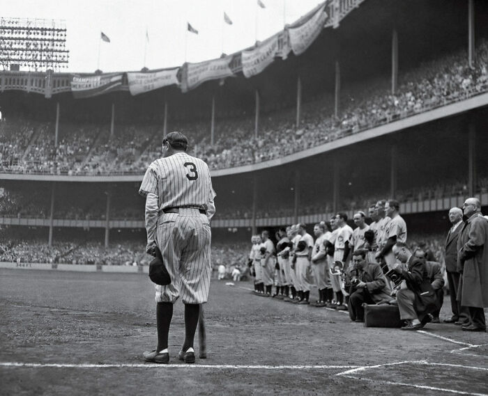 Babe Ruth’s farewell at Yankee Stadium, 1948